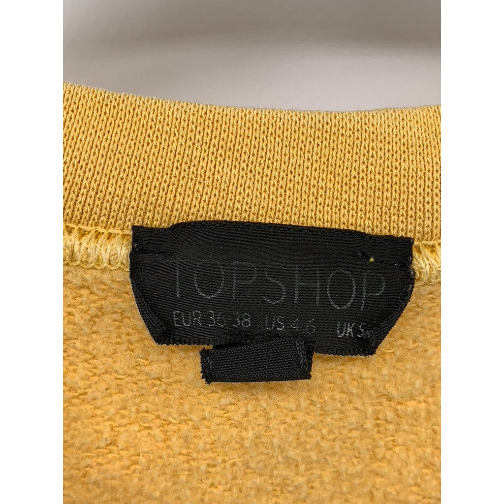 TOPSHOP Women's Mustard Yellow Soulmate Logo Crewneck Long Sleeve Sweatshirt SZS