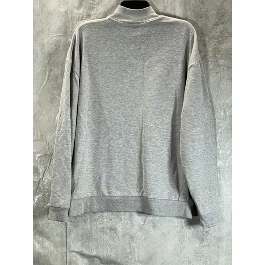ASOS DESIGN Men's Gray Heather Quarter-Zip Pullover Sweater SZ L