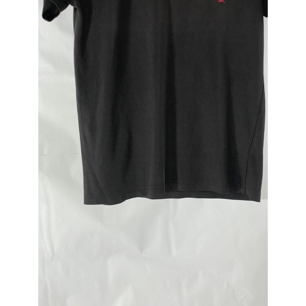 NIKE Men's Black-Red Dri-Fit Questival Graphic Short Sleeve Polo Shirt SZ L