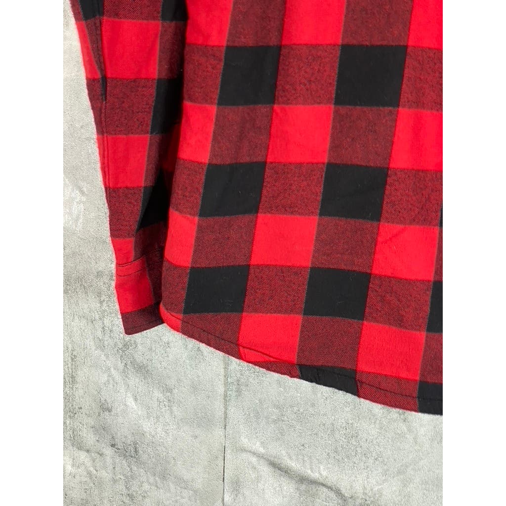 J.CREW Men's Authentic Wear Red Buffalo Check Sherpa-Lined Shirt Jacket SZ M