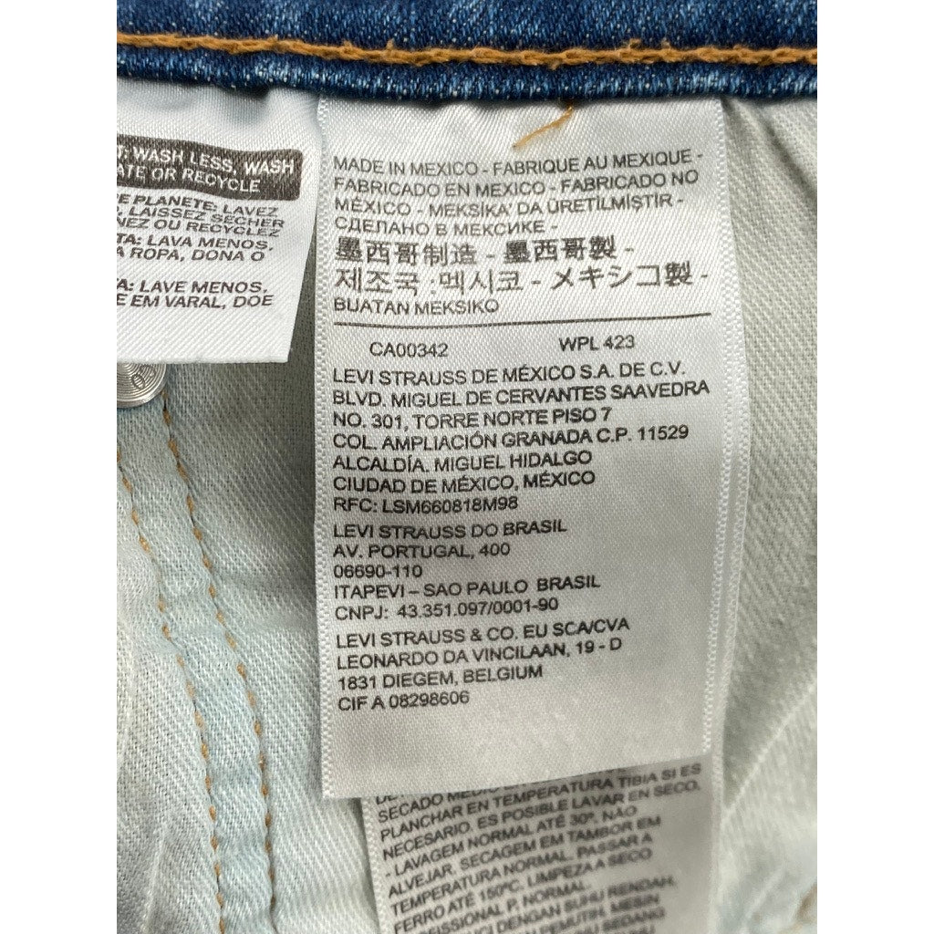 LEVI’S Men’s Blue Medium Wash Denim Distressed 502 Tapered-Leg Jeans SZ 34x32