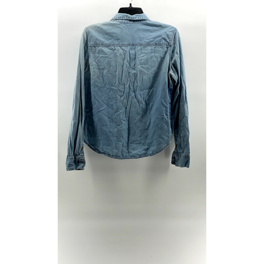 DIVIDED BY H&M Women's Blue Denim Button-Up Long Sleeve Casual Top SZ 10