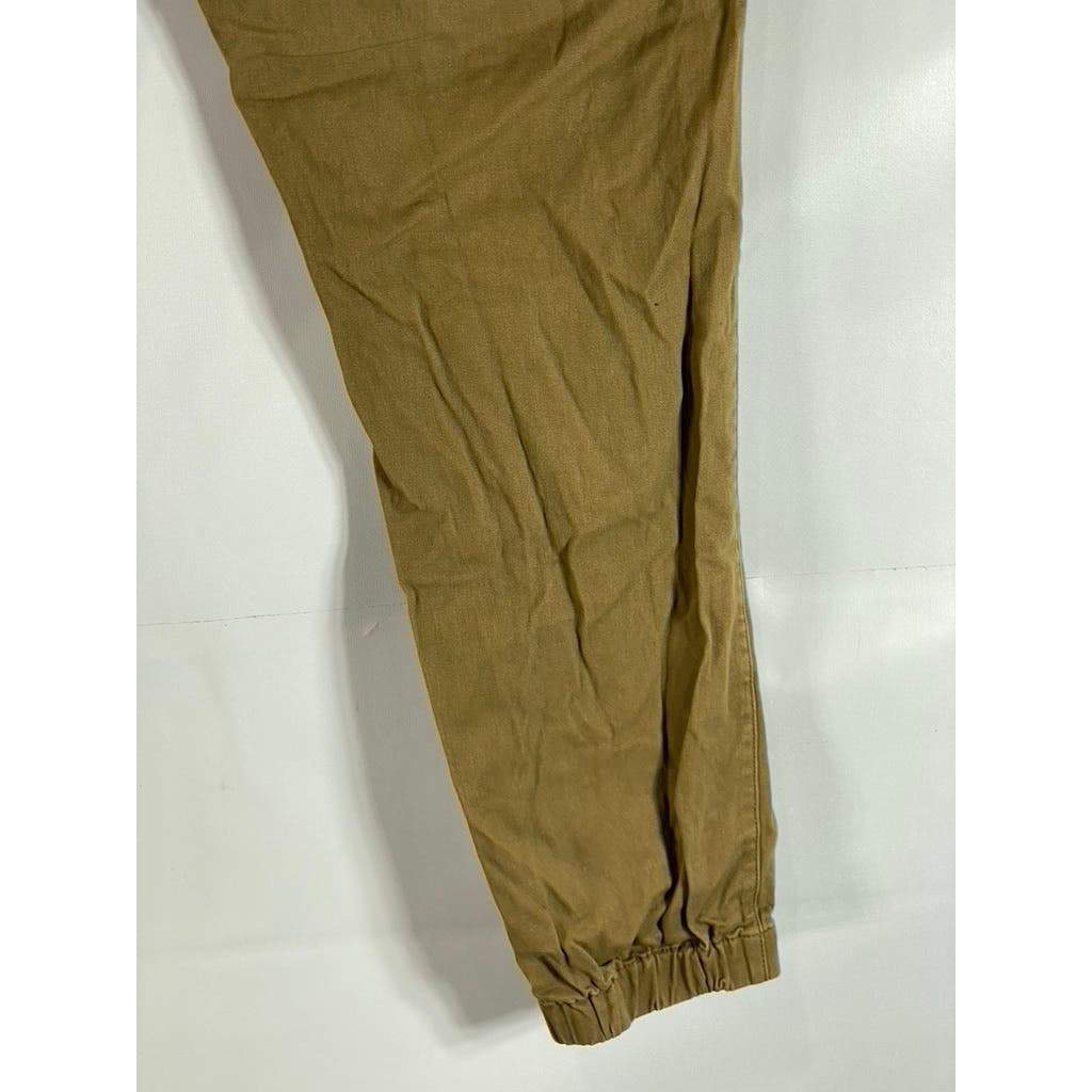 GOODFELLOW & CO Men's Dapper Brown Athletic-Fit Drawstring Pull-On Jogger SZ L