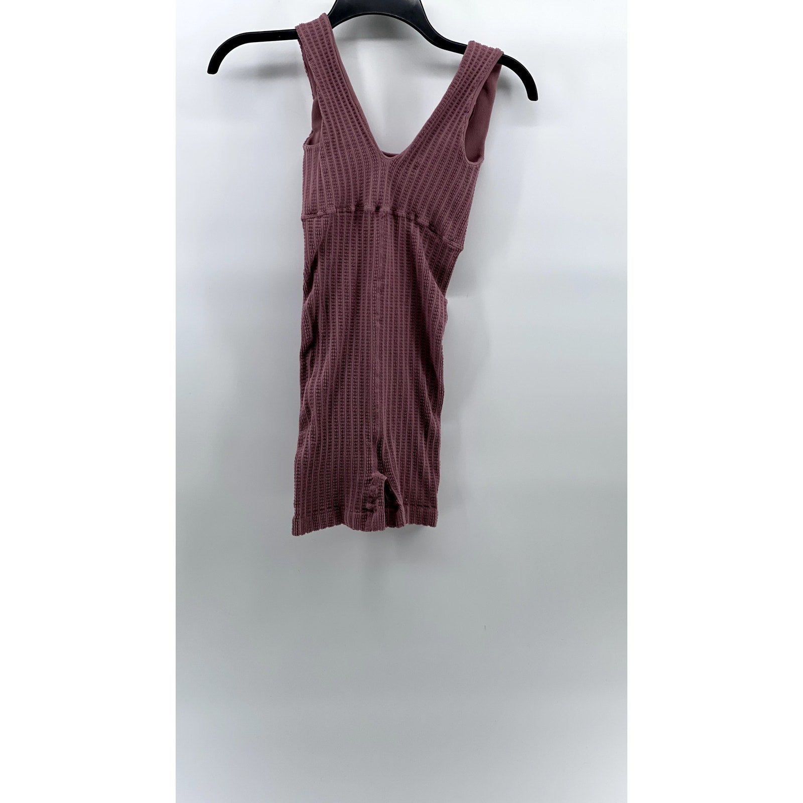 REFORMER Women's Mauve The Textured Runsie Scoop-Neck Pull-On Romper SZ XS/S
