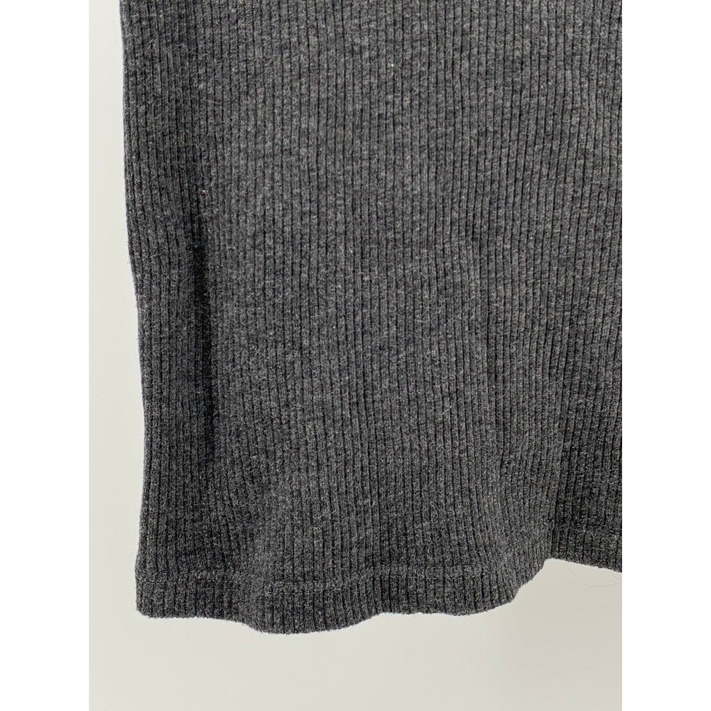 UNIQLO Women's Charcoal Gray Ribbed Crewneck Short Sleeve Casual T-Shirt SZ XS