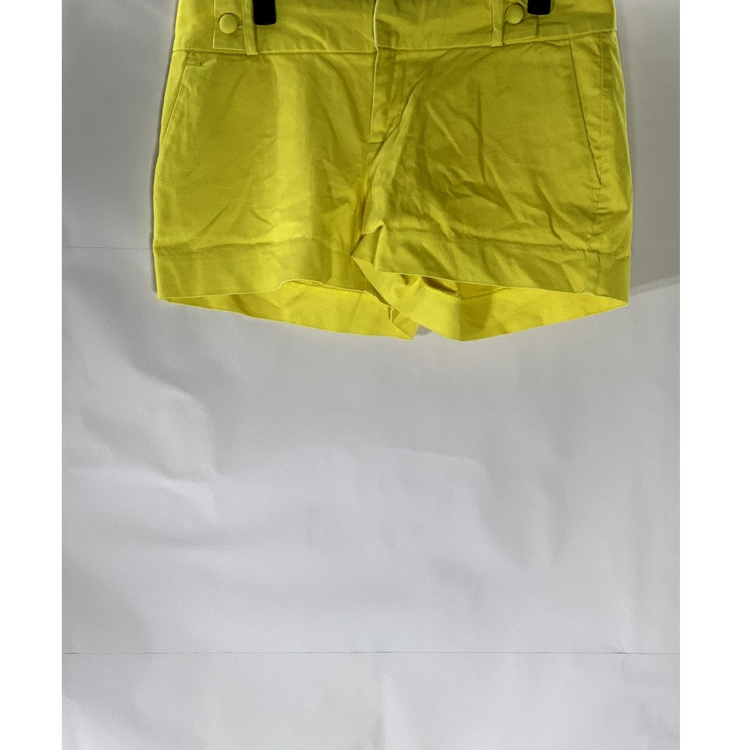 BANANA REPUBLIC Women's Golden Green Regular-Fit Solid Button Bermuda Shorts SZ4