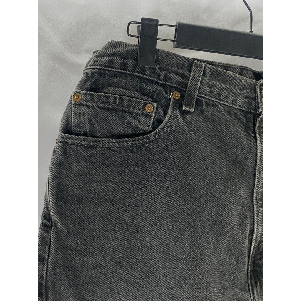 LEVI'S Men's Vintage Black 505 Regular-Fit Straight Denim Cut-Off Shorts SZ 33