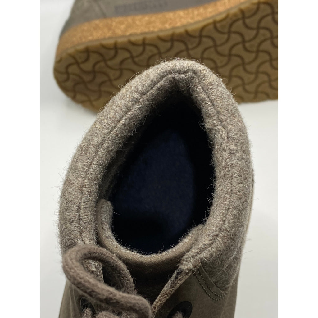 BIRKENSTOCK Women's Taupe Nubuck Leather Lace-Up Cork Honnef Sneakers SZ 7