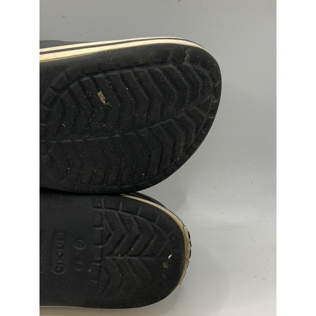 CROCS Baby Black-White Crocband Classic Shoes SZ J2