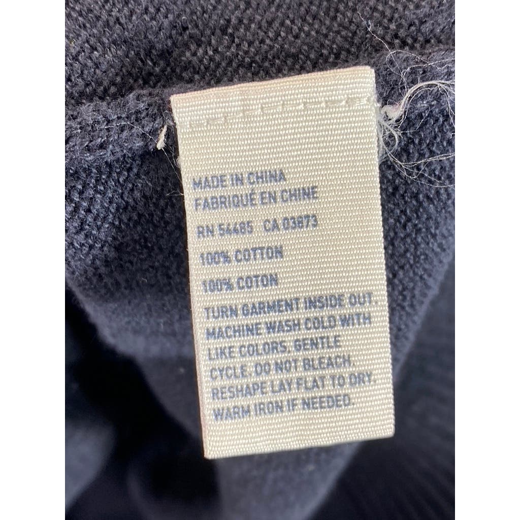 AMERICAN EAGLE Men's Navy/Grey Large Stripe Classic-Fit Pullover Sweater SZ L