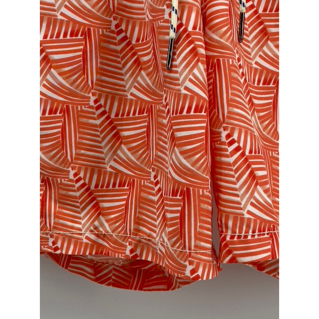 TOMMY BAHAMA RELAX Men's Orange Printed Drawstring Swim Shorts SZ M