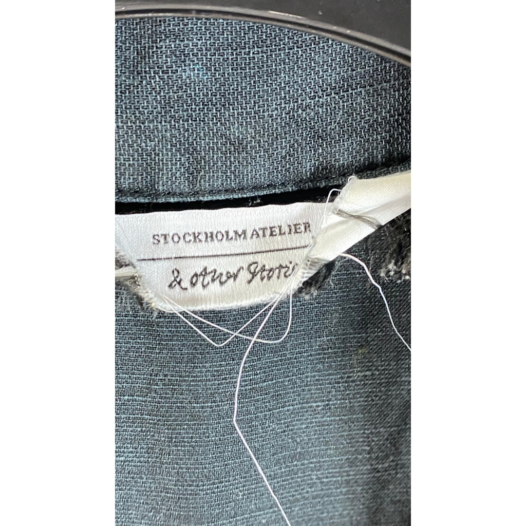 STOCKHOLM ATELIER Women's Black Short Sleeve Utility Tie-Waist Mini Dress SZ 2