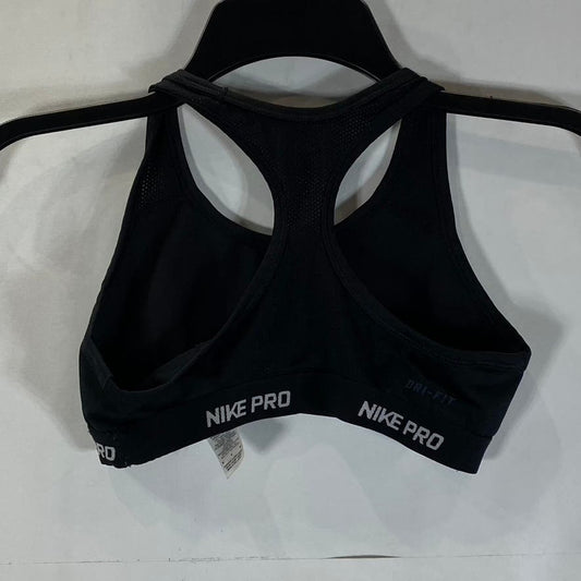 NIKE PRO Women’s Black Swoosh Logo Mesh Racerback Sport Bra SZ M