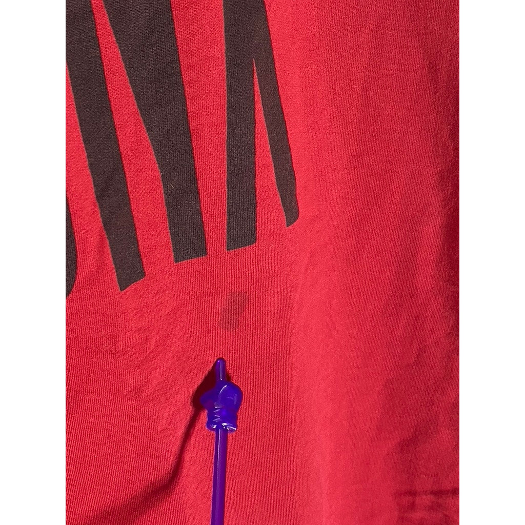 RIGO Men's Red/Black "Bronx" Logo Crewneck Casual Long Sleeve T-Shirt SZ L