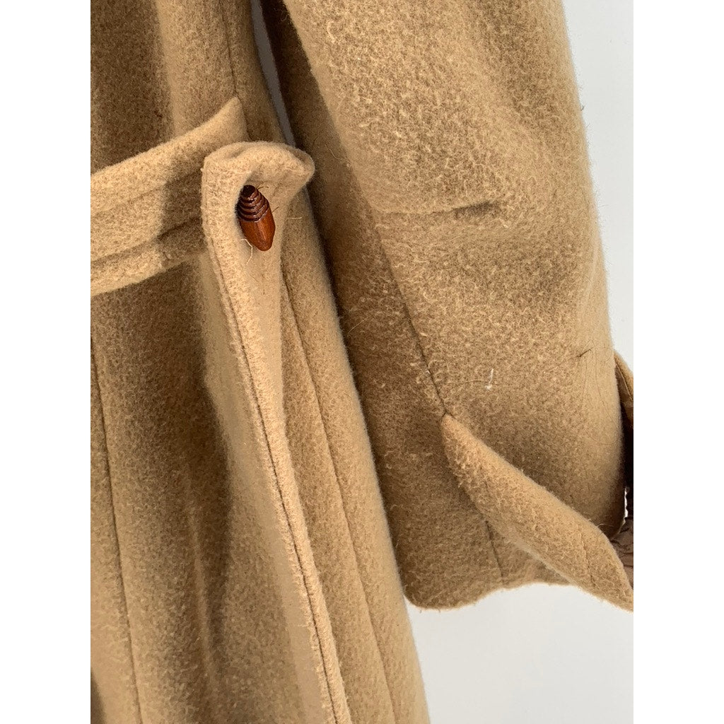 UNBRANDED Women's Tan Hooded Long Belted Coat SZ 12