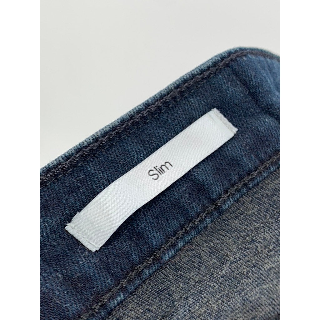 CALVIN KLEIN Men's Dark Indigo Denim Slim-Leg Five-Pocket jeans SZ 36X30