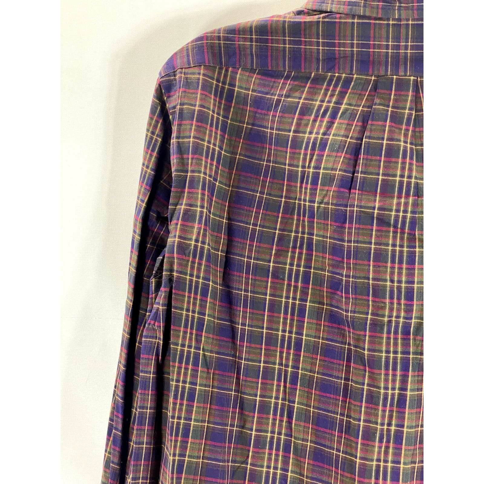 RALPH LAUREN Men's Purple/Green Plaid Button-Up Long Sleeve Shirt SZ M