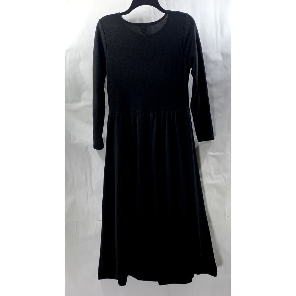 LINEAR BY RACHEL RISS Women's Black Crewneck Long Sleeve Maxi Dress SZ XS/S