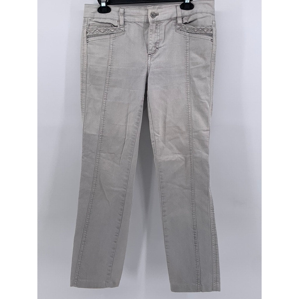 WHITE HOUSE BLACK MARKET Women's Gray Slim Ankle Pant SZ 4
