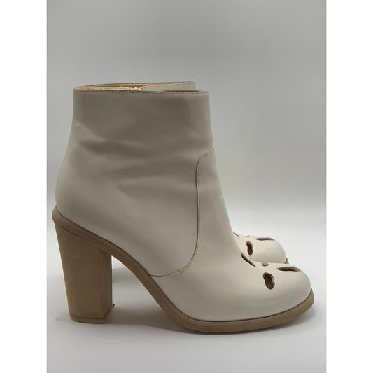 MM6 MAISON MARTIN MARGIELA Women's Cream Perforated Booties SZ 40(US10)