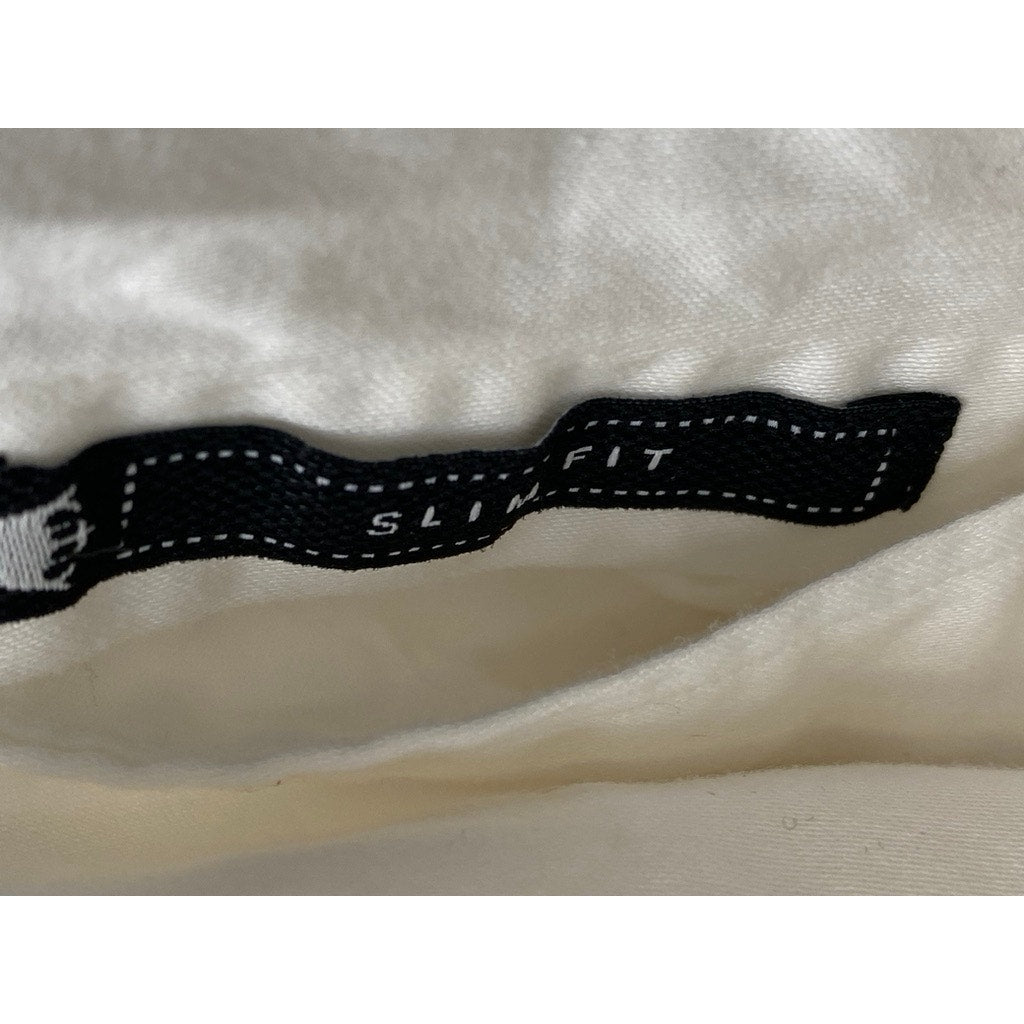 LOUIS PHILIPPE Men's White Solid Button-Up Slim-Fit Long Sleeve Shirt SZ S