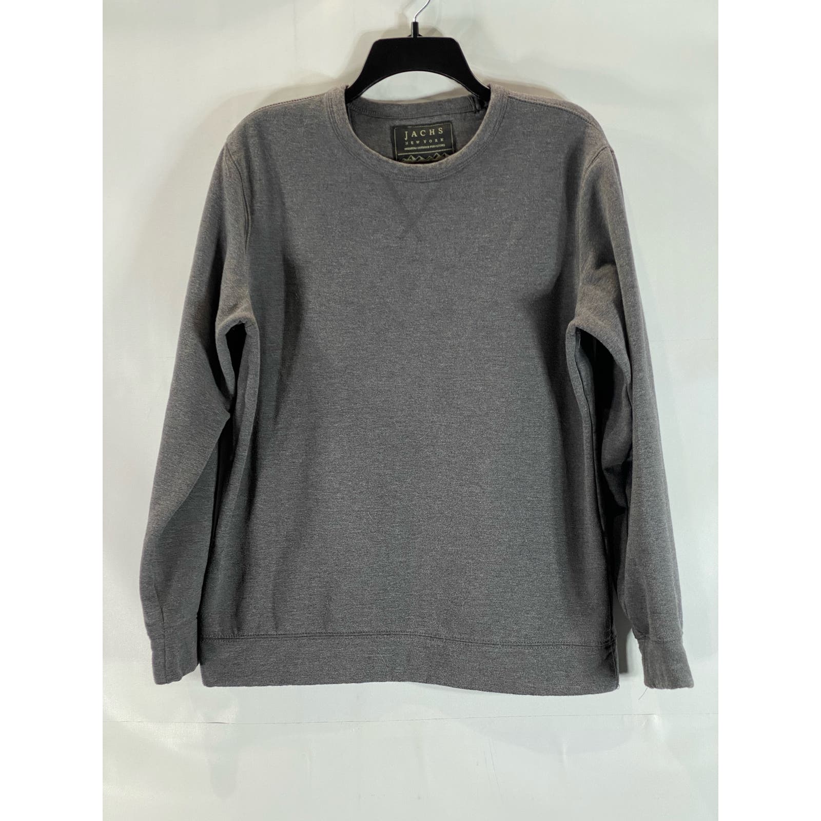 JACHS Men's Grey Solid Crewneck Long Sleeve Pullover Sweater SZ M