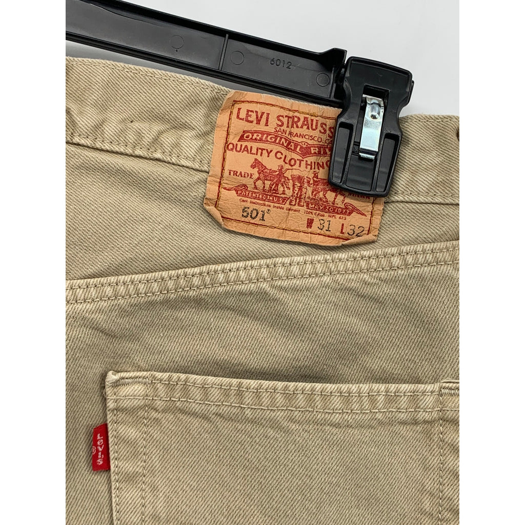 LEVI'S Men's Tan Denim Y2K 501 Regular Straight Leg Five-Pocket Jeans SZ 31X32