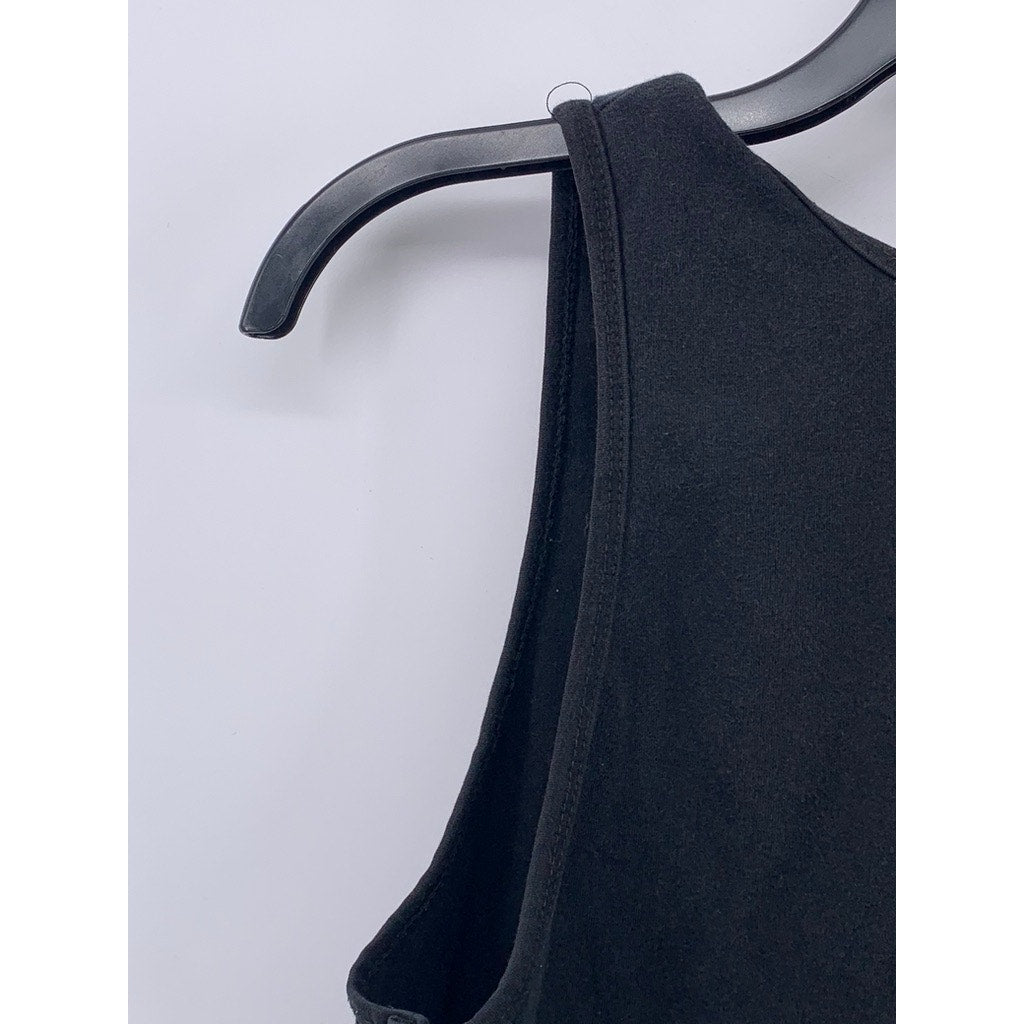 TAXI Women's Black Solid Scoop-Neck Casual Sleeveless Top SZ M