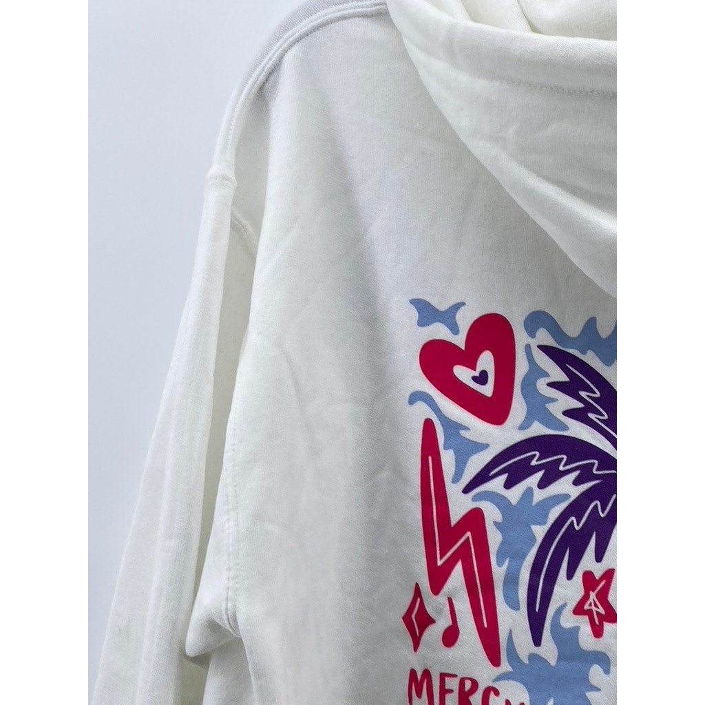 PORT & COMPANY Women's White Music Ash Fest Graphic Casual Pullover Hoodie SZ M