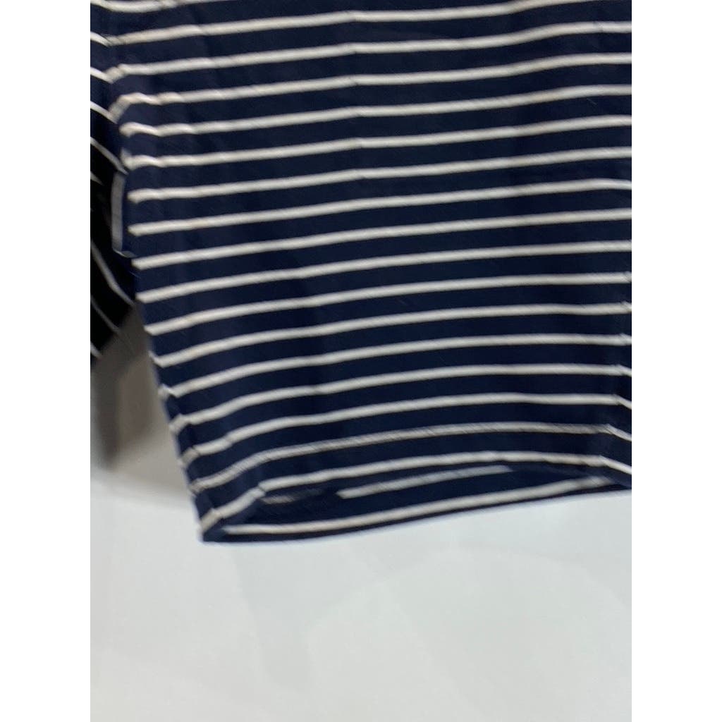 MICHAEL KORS Women's Navy/White Striped Casual Shorts SZ L