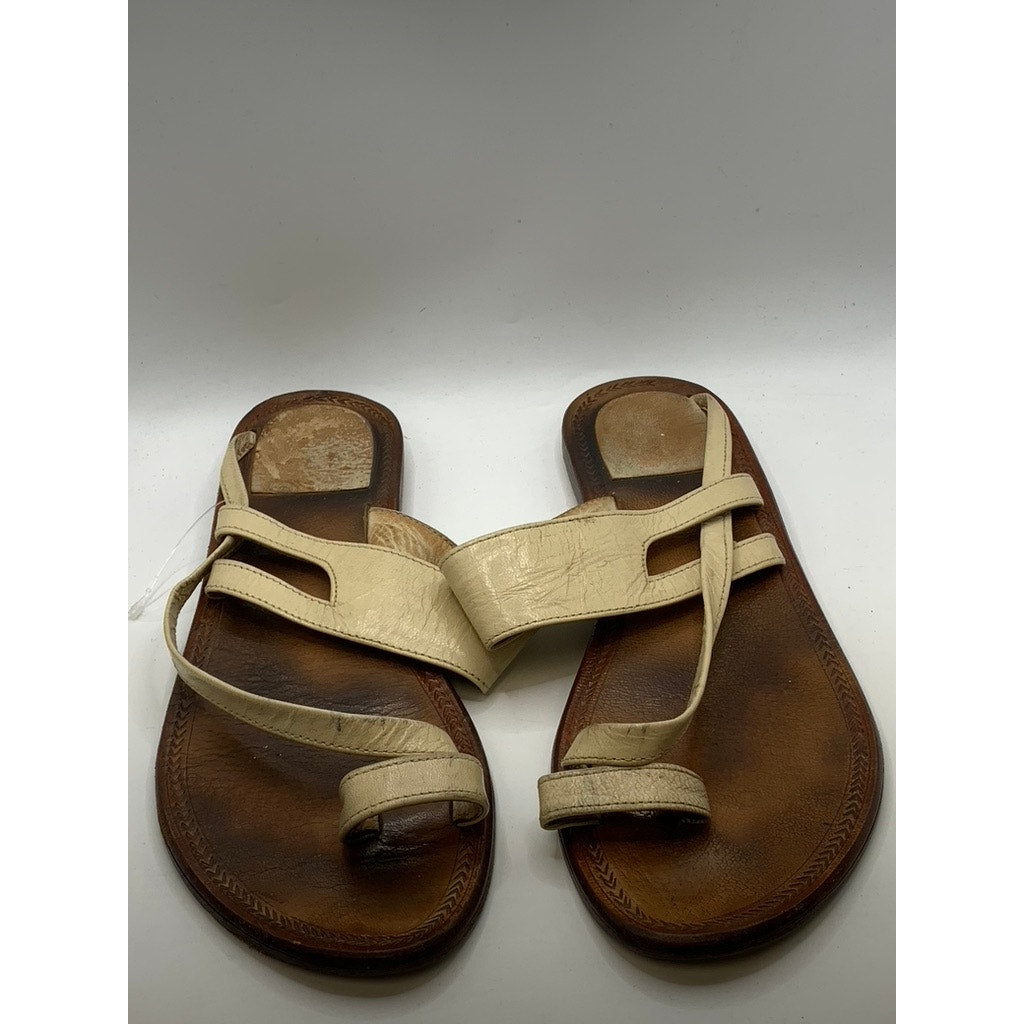 UNBRANDED Women's Beige-Brown Toe-Loop Sandals SZ 12