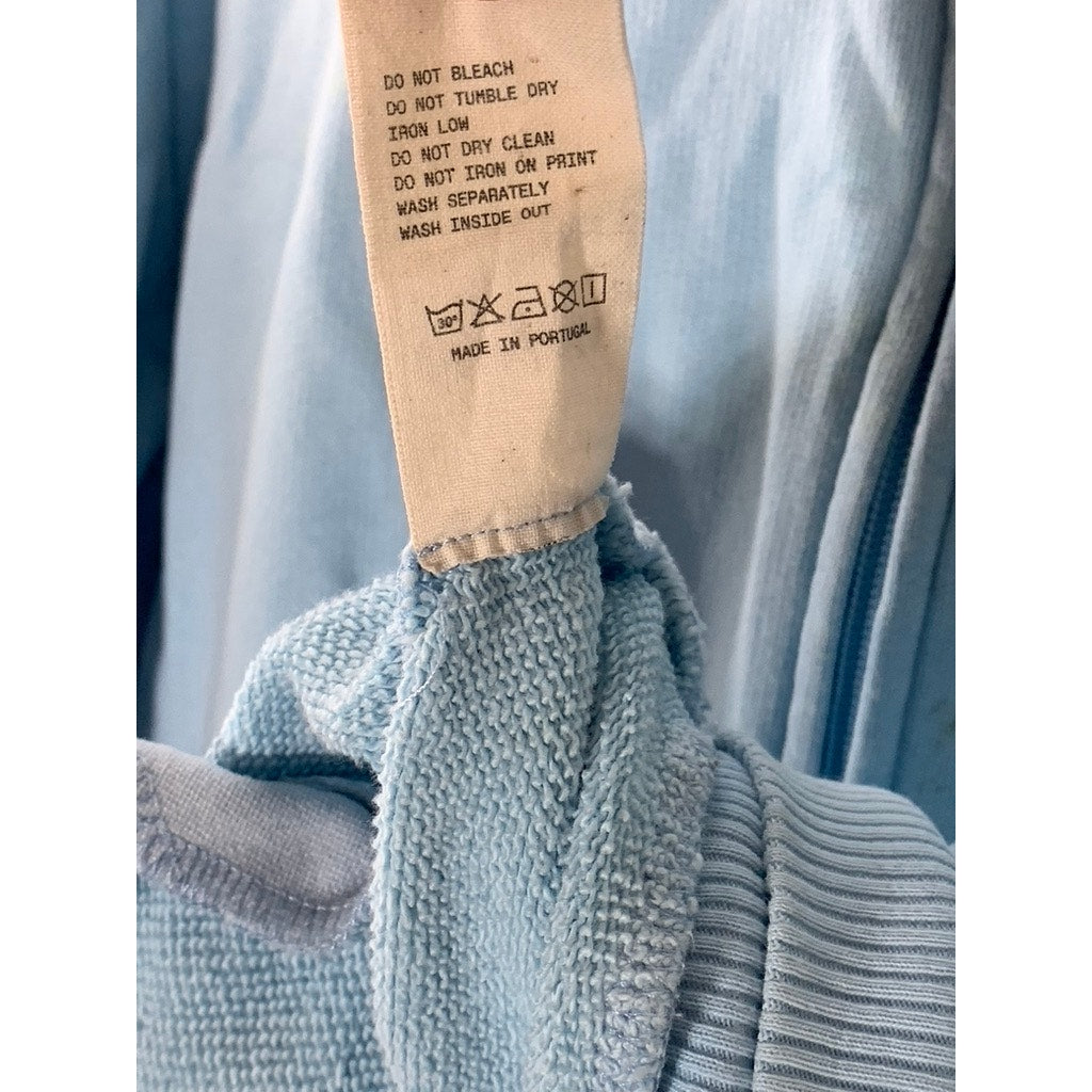 PANGAIA Women's Teal Zip-Up Hooded Organic Cotton Sweater SZ M