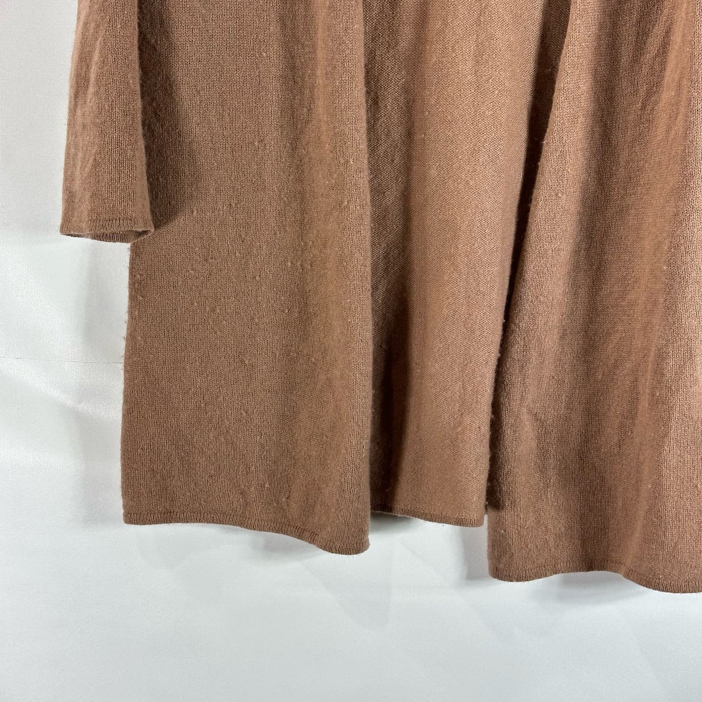 PURE COLLECTION Women's Taupe Open-Front Cashmere Cardigan SZ M