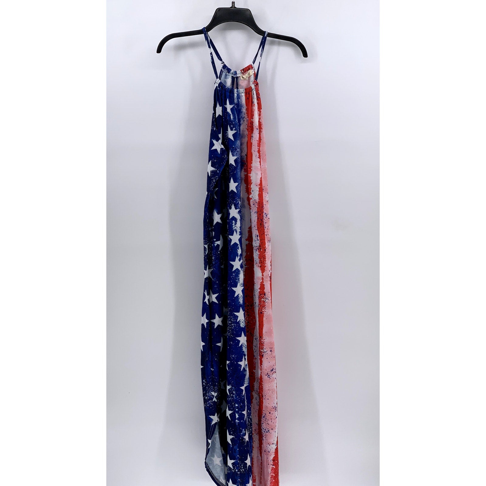 FOR G AND PL Women's American Flag Print Maxi Tank Dress SZ L