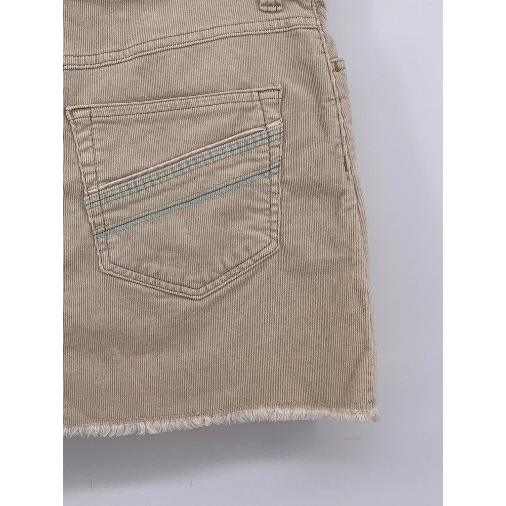 OLD NAVY Women's Beige Corduroy Stretch A-Line Mini Skirt SZ 8
