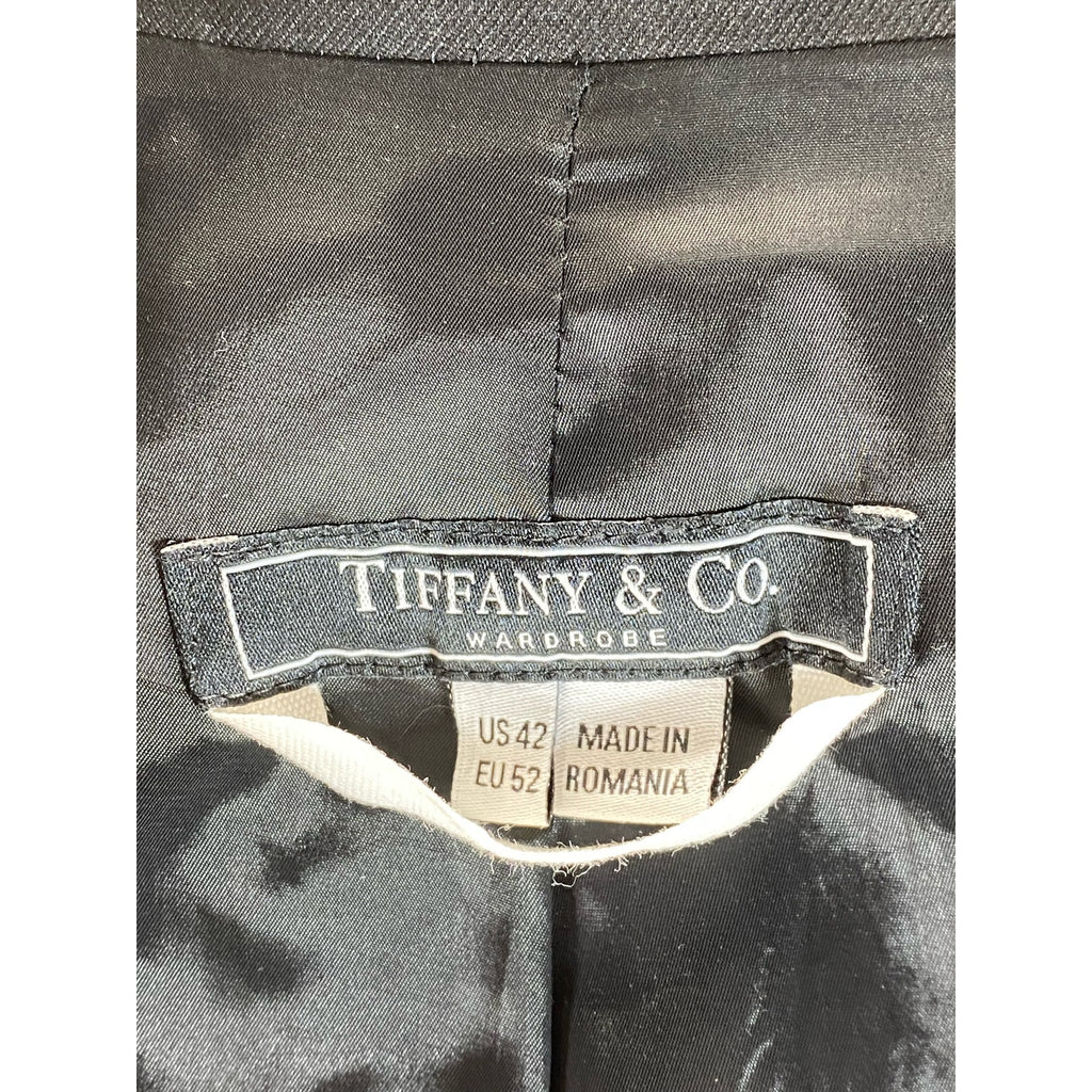 TIFFANY & CO Wardrobe Men's Solid Black Two-Button Blazer SZ 42R