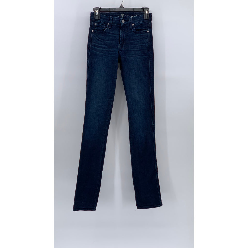 7 FOR ALL MANKIND Women’s Indigo Blue Denim Karah Straight Leg Jeans SZ 27