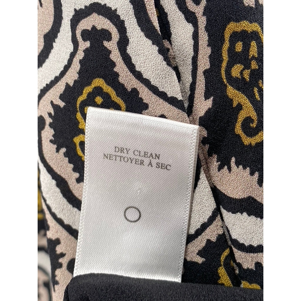 A.L.C Women’s Cream Printed Calder Sleeveless Tie-Waist Mini A-line Dress SZ 8