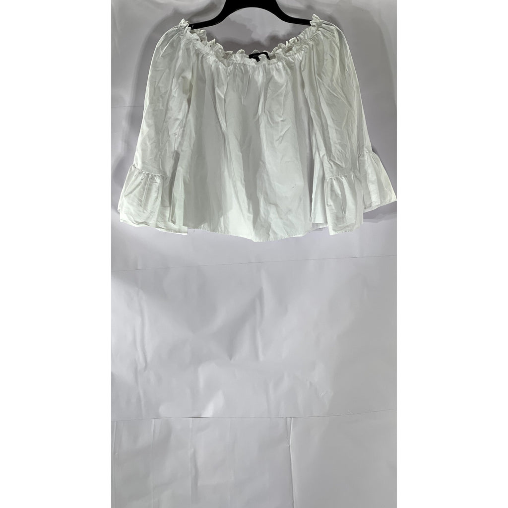 ATMOSPHERE Women’s White Off-The-Shoulder Long Sleeve Ruffle Top SZ 6