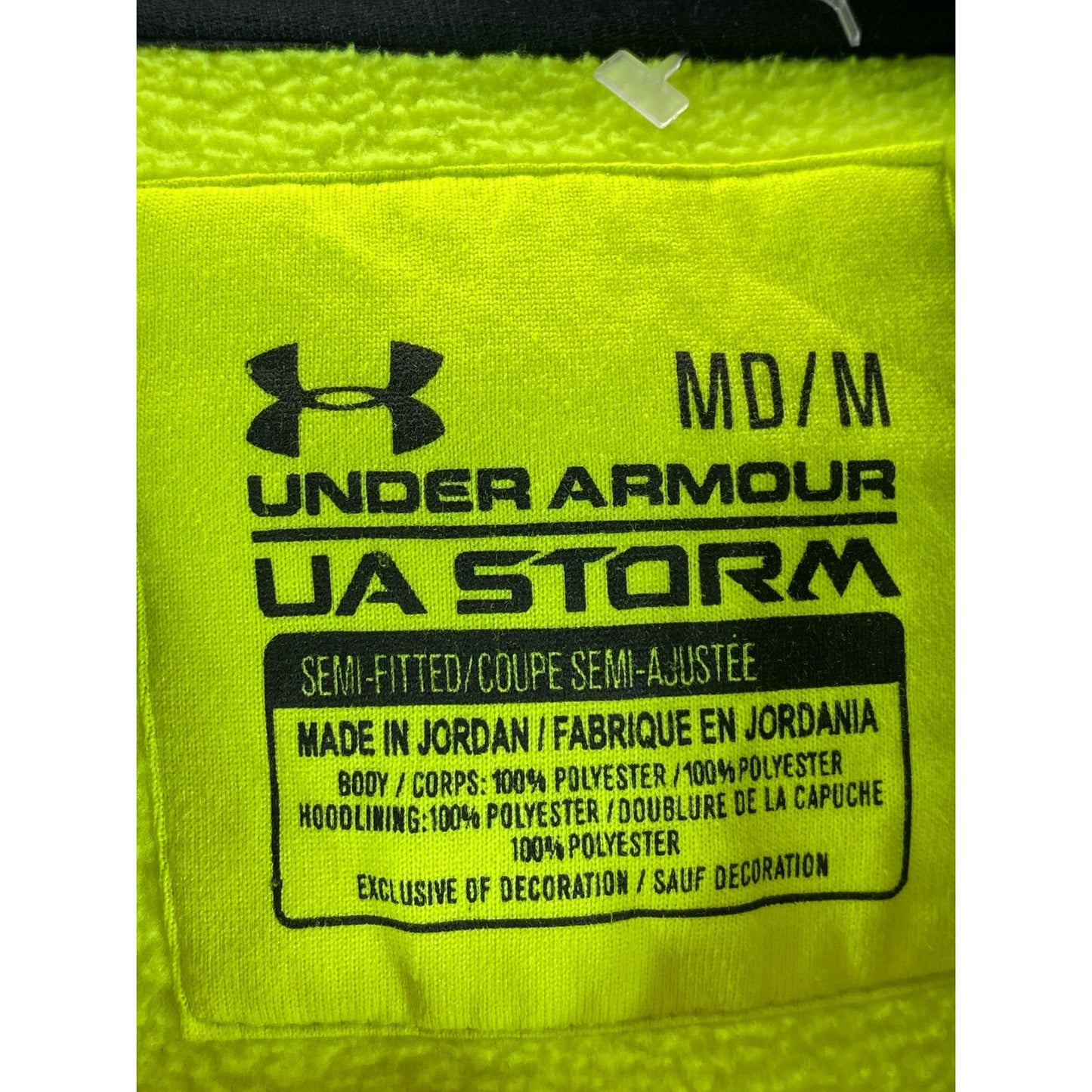 UNDER ARMOUR Women's Neon Lime Green UA Storm Semi-Fitted Pullover Hoodie SZ M