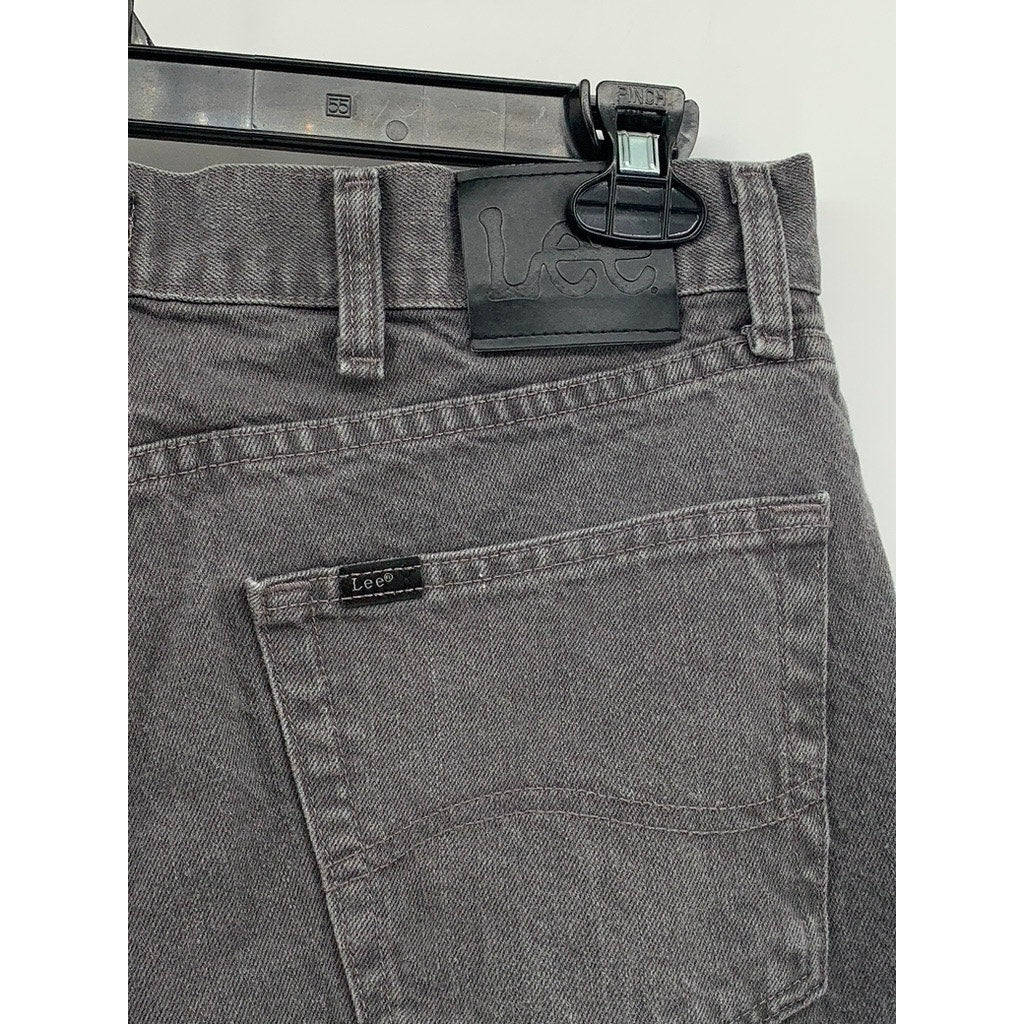 LEE Men’s Gray Denim Regular-Fit Straight-Leg Jeans SZ 34x32