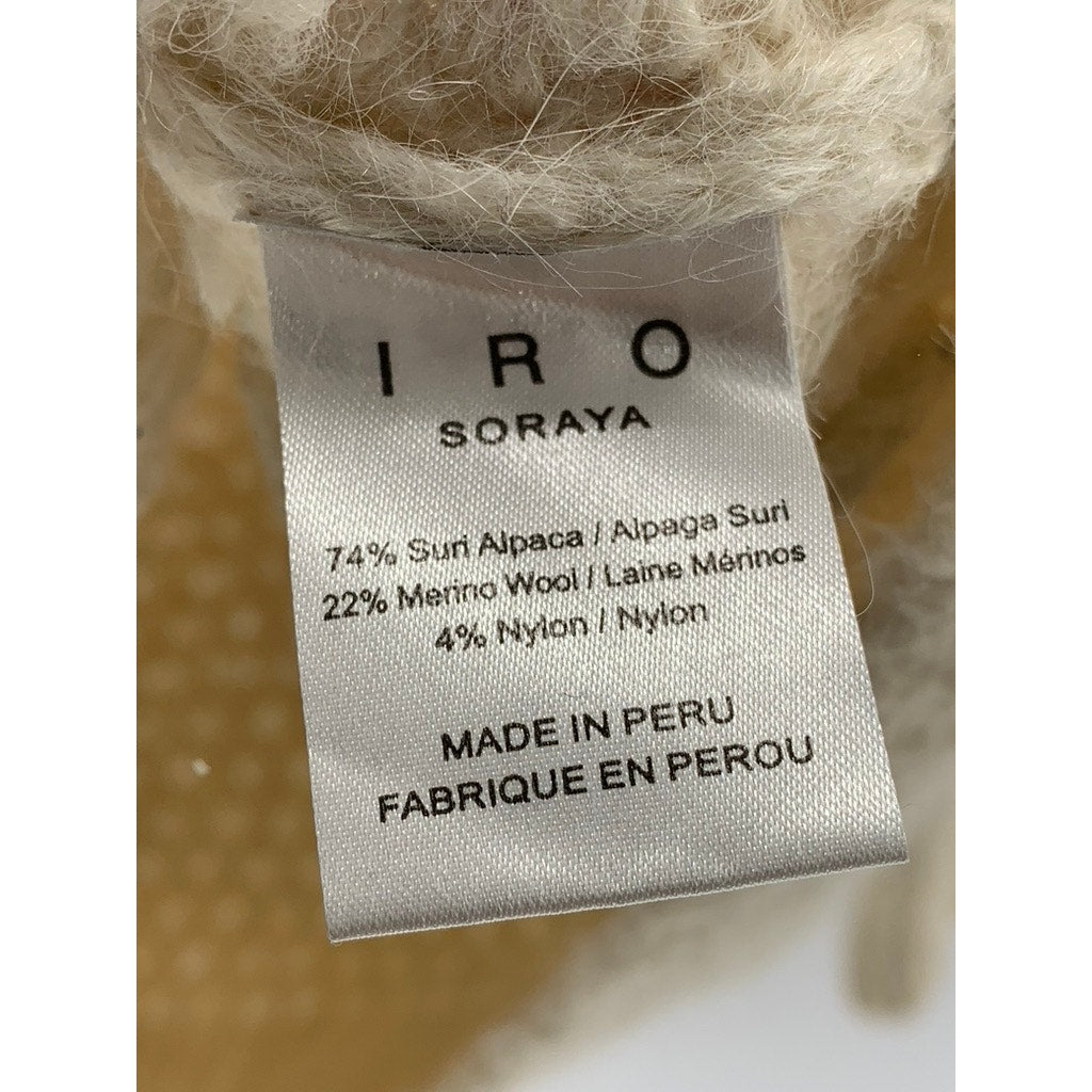 IRO Women's Beige Suri Alpaca-Merino Wool Knit Oversized Crewneck Sweater SZ S