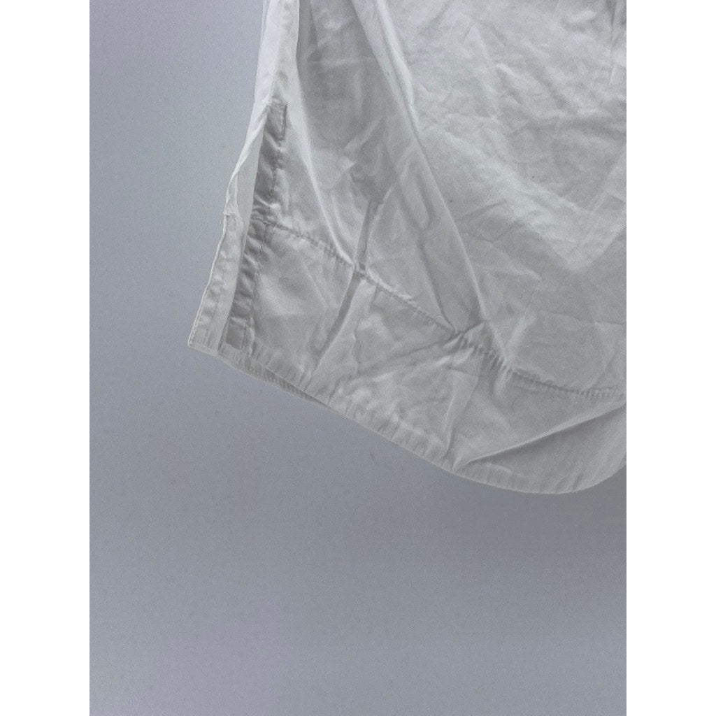 DEREK LAM 10 CROSBY Women’s White Ivy Shoulder Pad Sleeveless Button-Up Top SZ 6