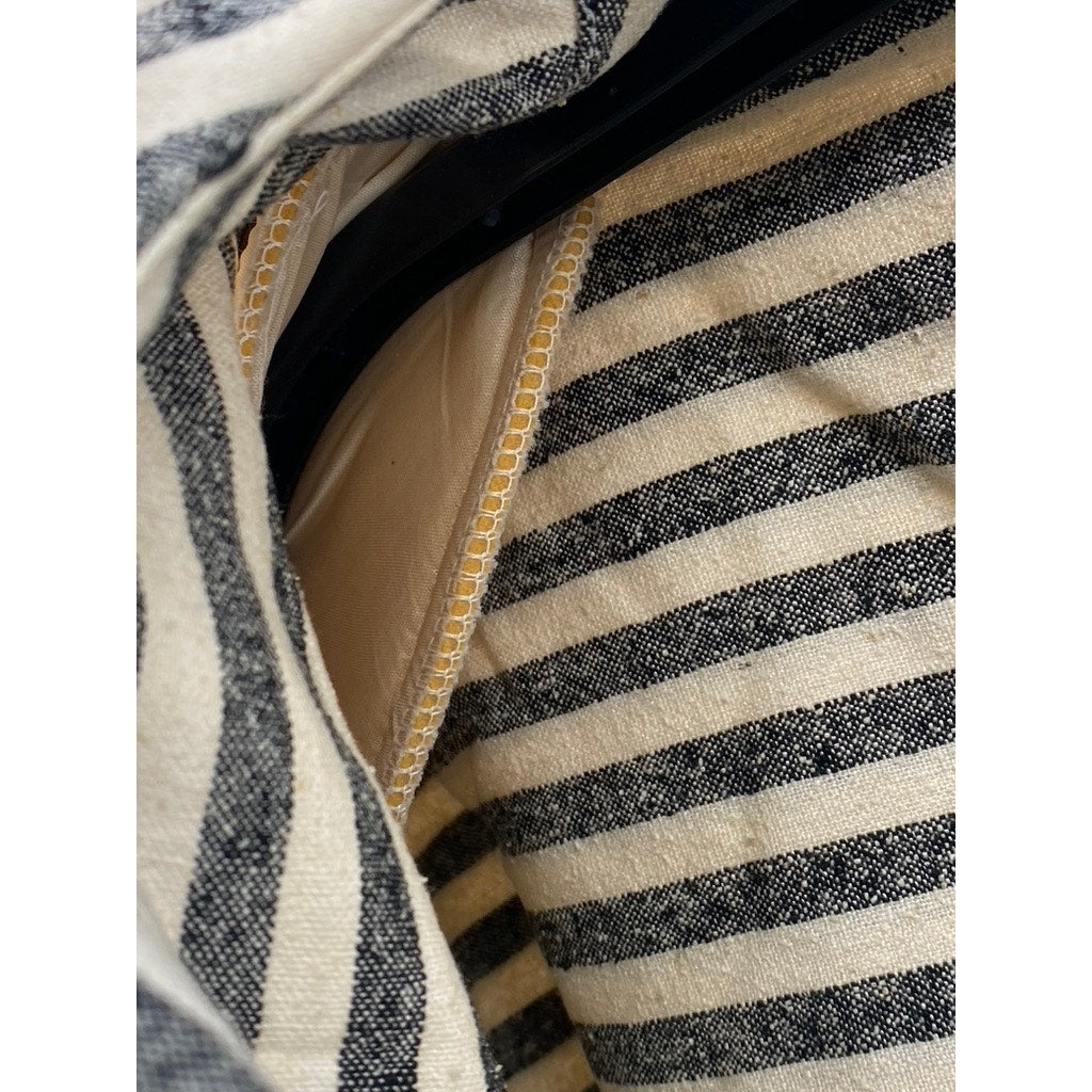 THE HE-RO GROUP Women's Vintage Black-Off White Striped Shirt Dress SZ 12