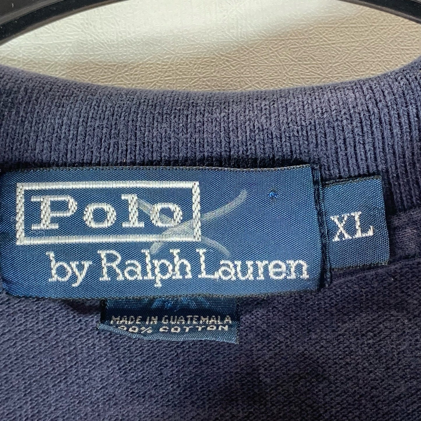 POLO BY RALPH LAUREN Men's Navy Textured Regular-Fit Short Sleeve Polo SZ XL