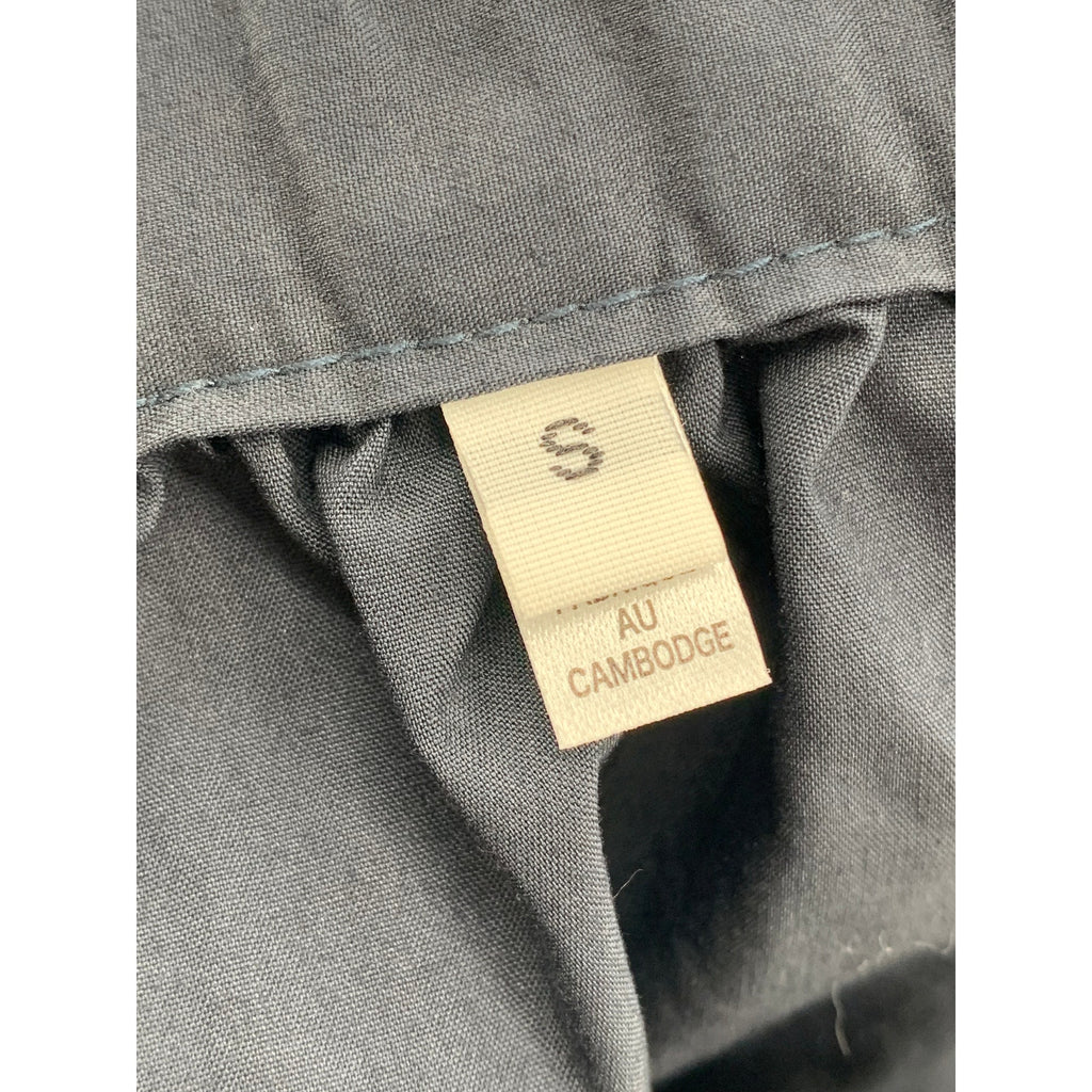 MUJI Women's Navy Blue Elastic-Waist A-Line Relaxed Fit Cotton-Blend Skirt SZ S