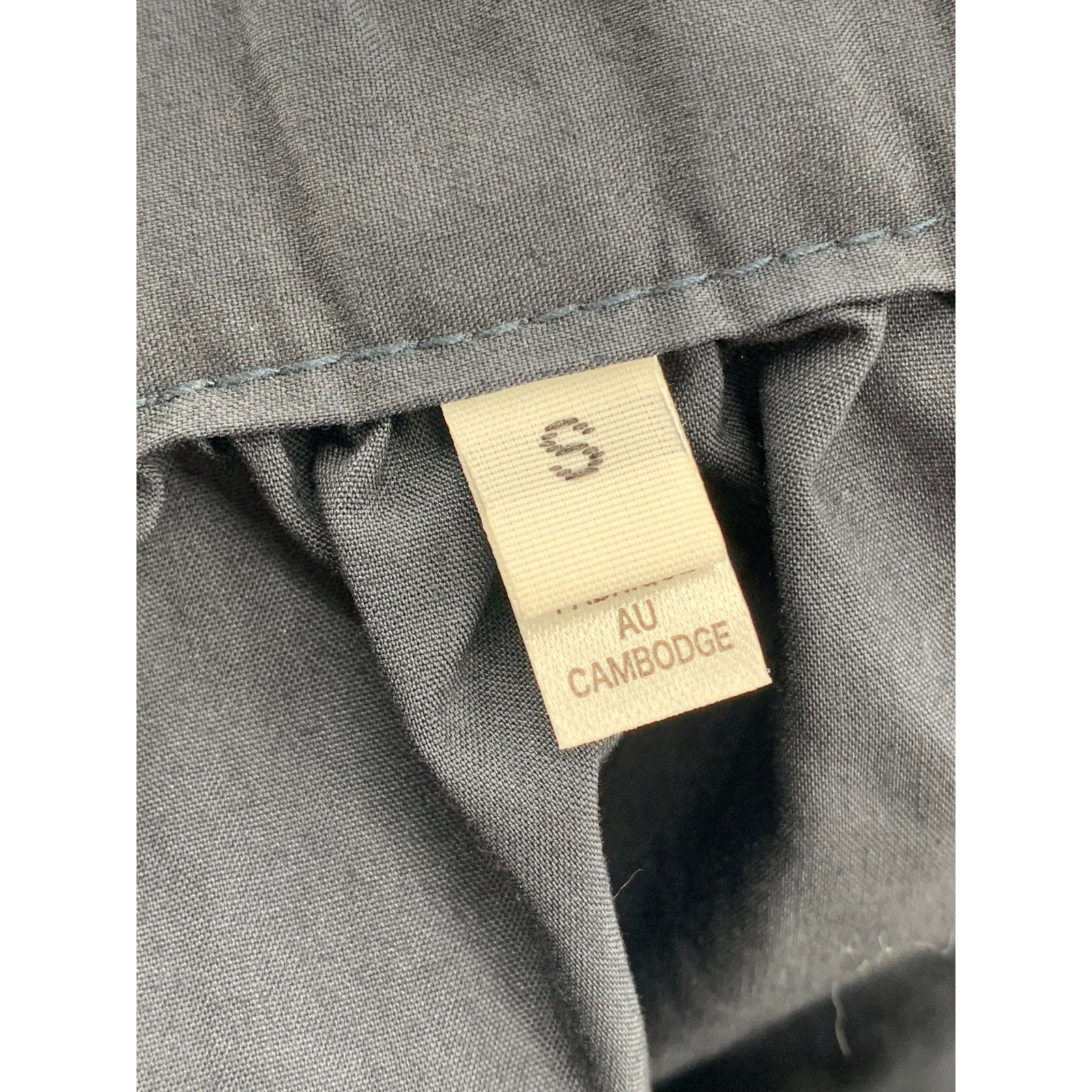 MUJI Women's Navy Blue Elastic-Waist A-Line Relaxed Fit Cotton-Blend Skirt SZ S