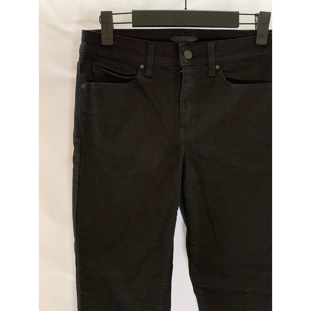 UNIQLO JEANS Women's Black Solid Skinny-Fit Raw-Hem Five-Pocket Denim Jean SZ 26