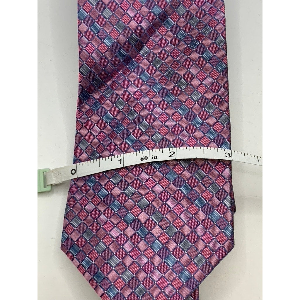 CALVIN KLEIN Men's Purple-Blue Printed Silk Tie SZ OS