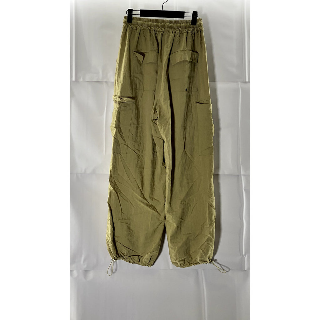 Women's Tan Cargo Bungee-Hem Pull-On Elastic Waist Pants SZ S